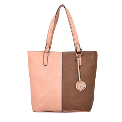 Pauline Twin Colour Shopper Bag - Pink image 1
