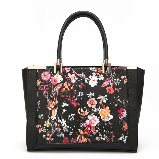Samira Floral Tote Bag - Black image 1