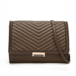 Angie Textured Flap Cross Body Bag - Army Green image 1