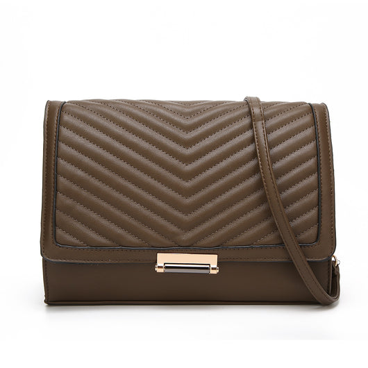 Angie Textured Flap Cross Body Bag - Army Green image 1