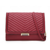 Angie Textured Flap Cross Body Bag - Burgundy image 1