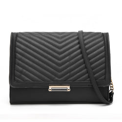 Angie Textured Flap Cross Body Bag - Black image 1