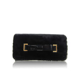 Faux Fur Long Purse - Black image 1
