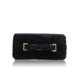 Faux Fur Long Purse - Black image 1