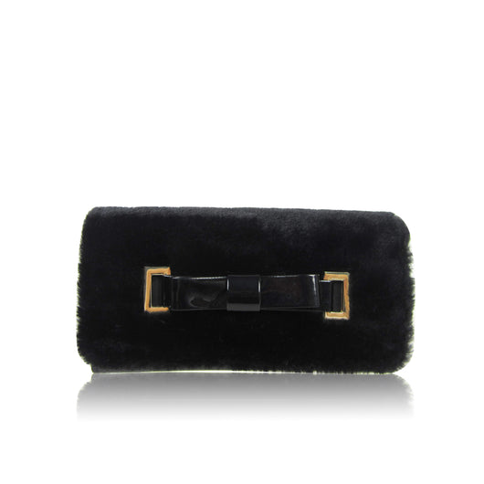 Faux Fur Long Purse - Black image 1
