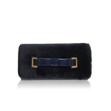 Faux Fur Long Purse - Navy Blue image 1
