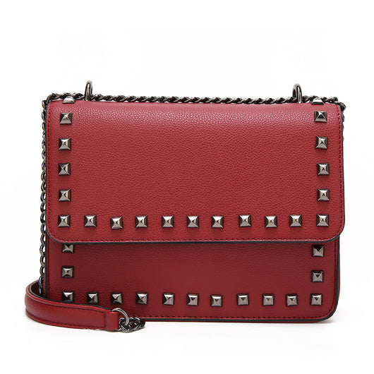 Seraphena Studded Box Cross Body - Red image 1