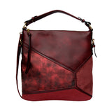 Gracia marble panel slouch bag - Maroon image 1