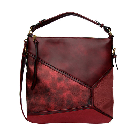 Gracia marble panel slouch bag - Maroon image 1