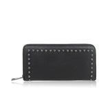 Studded Long Zip Purse - Black image 1