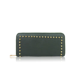 Studded Long Zip Purse - Army Green image 1