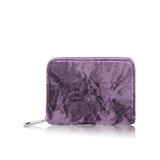 Crushed Velvet Small Zip Purse - Purple image 1