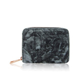 Crushed Velvet Small Zip Purse - Grey image 1