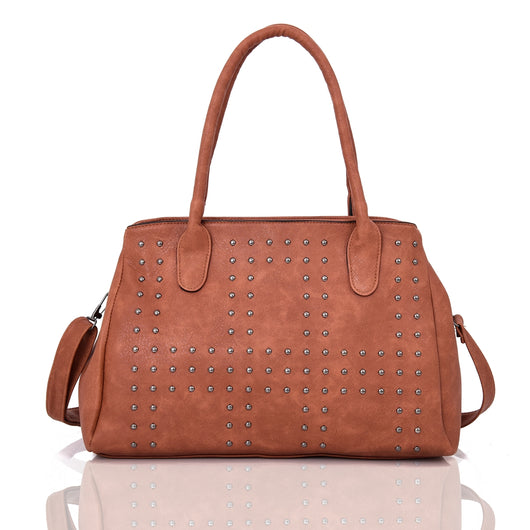 Judi Stud Tote Bag Red Brown image 1