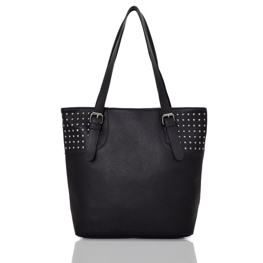 Kelli Stud Panel Shopper Black image 1