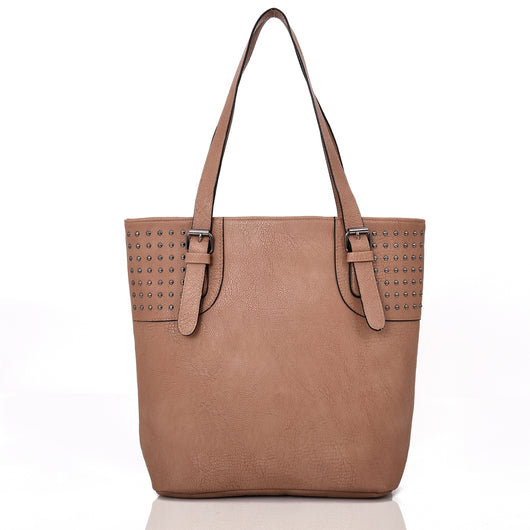 Kelli Stud Panel Shopper Nude image 1