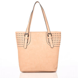 Kelli Stud Panel Shopper Beige image 1