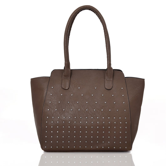 Lenni Stud Tote Bag Dark Khaki image 1