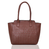 Lenni Stud Tote Bag Red Brown image 1