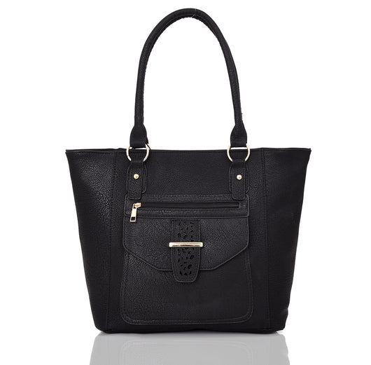 Mildred detail pocket shopper bag black image 1