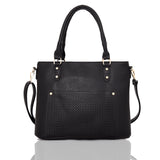 Elenor laser pocket shopper bag black image 1