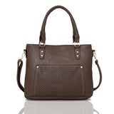 Elenor laser pocket shopper bag Dark Khaki image 1