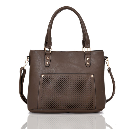 Elenor laser pocket shopper bag Dark Khaki image 1