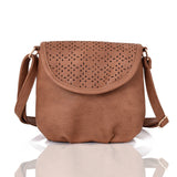 Aubree laser cut cross body bag Tan image 1