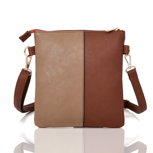 Hailey twin colour cross body bag Red Brown image 1
