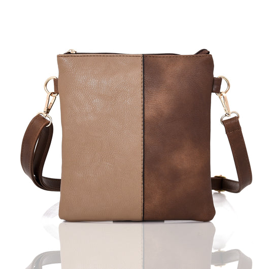 Hailey twin colour cross body bag Brown image 1