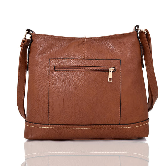 Karenina pocket cross body bag red brown image 1
