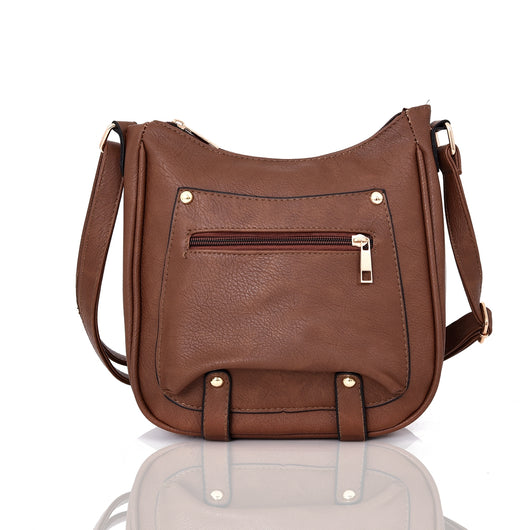 Harrie zip cross body bag red brown image 1