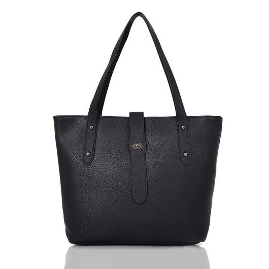 Victory pin stud detail shopper bag black image 1