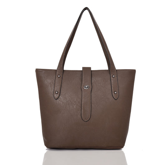 Victory pin stud detail shopper bag dark khaki image 1