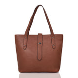Victory pin stud detail shopper bag red brown image 1