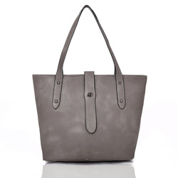Victory pin stud detail shopper bag grey image 1