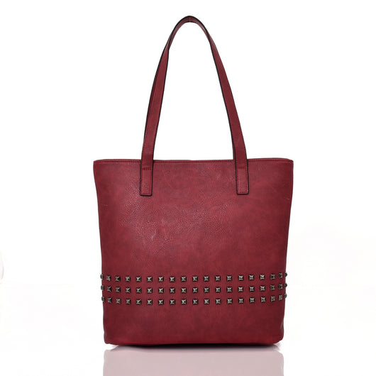 Benni Stud Shopper Bag Burgundy image 1