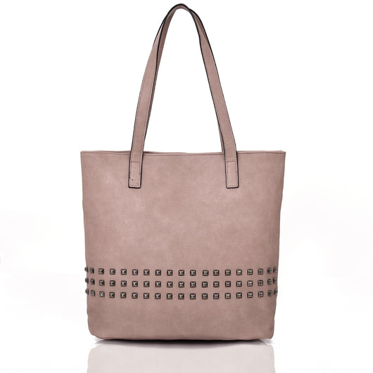Benni Stud Shopper Bag Nude image 1