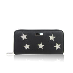 Glitter Star Long Zip Purse Black image 1