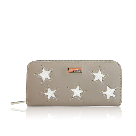 Glitter Star Long Zip Purse Grey image 1