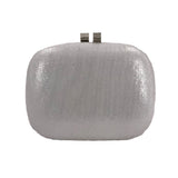 Small curved shimmer box clutch bag - Silver image 1