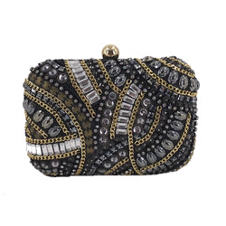 Jewel embellished box clutch bag - Black image 1