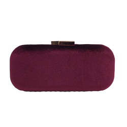 Velvet box bag with asemtric metal clasp - Red image 1