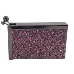 Chunky glitter two tone side clasp box bag - Multi image 1