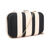 Stripe Panel Clutch - Black/Ivory image