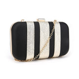 Stripe Panel Clutch - Black/Gold image