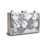 Sequin Box Clutch - Silver image