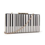 Piano Pattern Clutch - Black/White image