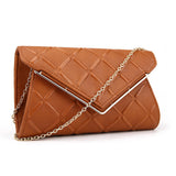 Embossed Cross Hatch Clutch - Brown image