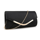 Simple Panel Envelope Evening Bag - Black image